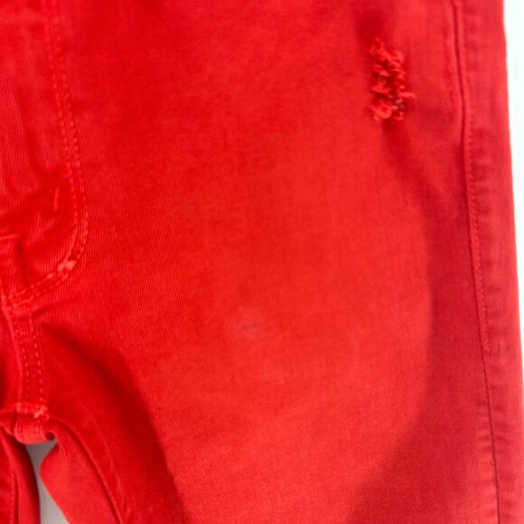 Mother Looker Ankle Fray Skinny Jeans Women's 26 Red Distressed Raw Ankle Pants - Picture 4 of 15